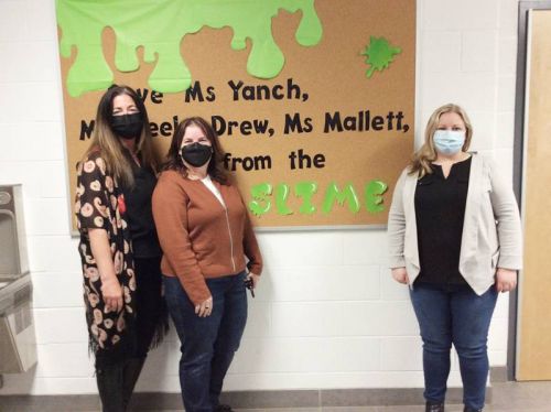 The GREC “E” Team, Emily Yanch, Elizabeth Steele-Drew and Emily Mallett, are confident that they will not be slimed when the challenge ends next week.